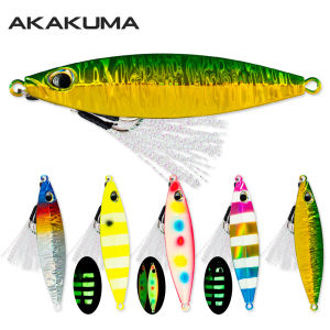AKAKUMA | 5Pcs Metal Fishing Jig Sinking Casting Lures 3D Eyes Luminous Jigging 40-200g Artificial Hard Bait with Assist Hooks