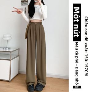 XIANYIJIAO | Quần Tây Mỏng Elegent Rộng Dáng Thẳng Cho Mùa Hè