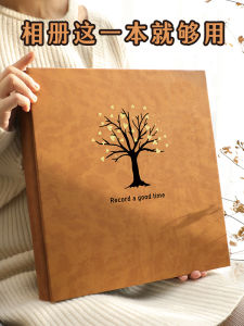 Large Capacity DIY Baby Photo Album Handmade Laminated Self-Adhesive Family Storage Couple Memory Book Leather Density Board