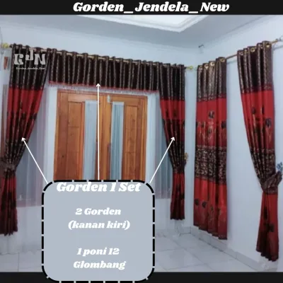 Paket 1 Set Gorden Motif Tulif 2 Gorden 1 Poni Atas Pintu Gorden Motif Tulif Blackout Infort Gorden 1 Sett Dengan Poni Atas Pintu Gorden Mewah Gorden Aestetic Gorden Murah