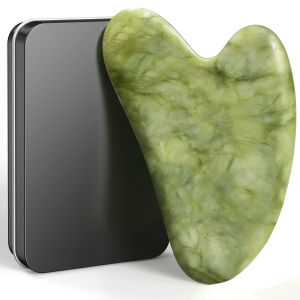 Jade Gua Sha Tool With Organizer Box Jade Heart-shape Massager Neck Eye Massage Guasha Board Beauty Spa Skin Care Health Tool