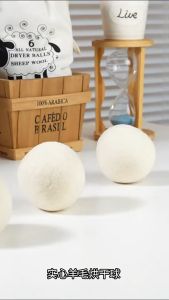 6Pcs/Set Reusable Wool Dryer Balls Saves Time Reduces Wrinkles Wool Clothes Drying Ball with Bag