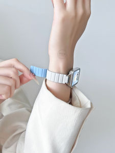 สายรัดข้อมือผ้าเบล็ตสำหรับ Xiaomi Mi Band 9 pro สายยางซิลิโคนแบบใหม่ 8 pro สายนาฬิกาแม่เหล็กดูดซับสำหรับผู้หญิง สปอร์ต หุ้มข้อมือฤดูใบไม้ร่วง/ฤดูหนาว