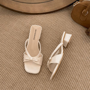 IELGY Square Toe Sandals Womens Outerwear 2025 Summer Fashion Block Heel Korean