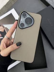 Ultra-Thin Pure Leather Protective Case for Huawei Pura70Pro Womens Style Anti-Fall Soft Shell Simple Pure Color INS Huawei Pura70 Series