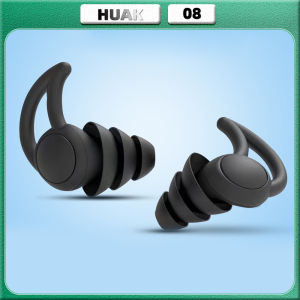 HUAK 3 Layer Ear Plugs For Sleep Silicone Noise Cancelling Hearing Protection Soft Reusable Ear Plugs for SleepSwim
