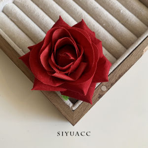 Red Rose Hair Clip in Dili Rebaba Style Japanese and South Korean Freshly Baked Non-Tessellated Side Clip Hair Accessory for Girls