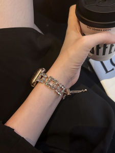 Luxurious Diamond Encrusted Metal Band for Apple Watch S11 Fashionable Elegant Womens Model Zhoujiang Digital Accessories