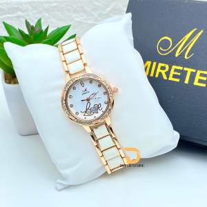 MIRETE FASHION!!! Jam Tangan Wanita Type R237 Fashion Bahan Stainless Tampilan Analog Desain Keramik mewah Dijamin Sesuai Foto