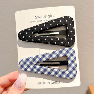 NING ZHOU | Fabric Plaid Polka Dot Triangular Clips