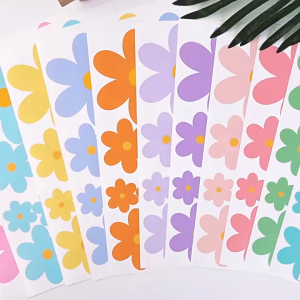 108PCS  Back-to-School Season Halloween Christmas Bohemian Style Multicolor Daisy Flower Wall Decals - Easy Stick Removable PVC Stickers for Holiday Party Game Room Living Room Bedroom Suitcase Kitchen and Bathroom Car Door Window Decorations