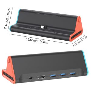 TV Docking Hub Base For Nintendo Switch 2 Console Fast Charging Dock With 4K HDMI/ Type-C/ USB Port For Switch 2 Game Accessory