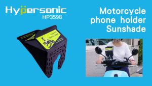 Hypersonic Premium Motorcycle Phone Holder Sunshade HP3598 Avoid phone get wet by rain light reflection[Amaze Autoparts]