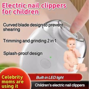 🔥Childrens electric nail clippers household electric nail clippers baby nail grinders electric anti-cut nail clippers baby electric nail clippers LED lighting electric nail clippers