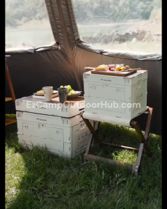 Naturehike PP Folding Storage Box Outdoor Camping Travel Large Box Equipment Portable Multifunctional Car Trunk Storage Cabinet With Table Board