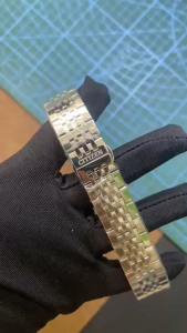 Dây đeo đồng hồ Citizen 7 đường bằng thép không gỉ màu trắng 22mm sang trọng