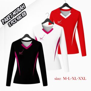 PAKET MURAH 3 PCS 100 RB BAJU SENAM WANITA LENGAN PANJANG MENYERAP KERINGAT