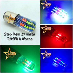 Lampu Stop Rem Running Belakang RGB Jelly 4 Warna 20 Mata Led 2 Mode Flash Kedip Universal Bisa Untuk Motor dan Mobil Arus Soket DC 12 Volt