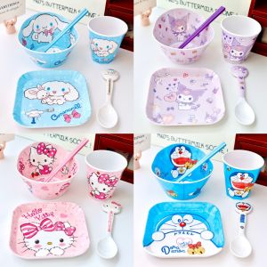Bộ Bát Đĩa Ăn Trưa Dễ Thương Cho Bé Gái Kurokos Fan Melody Bát Đĩa Ăn Trưa Chống Rơi Dùng Trong Gia Đình Cho Trẻ Em