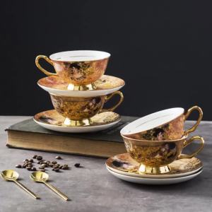 Bộ Ấm Chén Cà Phê Sứ Xương Phong Cách Baroque Hoàng Gia Kiểu Anh Cổ Điển Dùng Cho Trà Chiều Kèm Hộp Quà Tặng Đồ Gốm Sứ Sang Trọng Bộ Đồ Ăn Cưới.