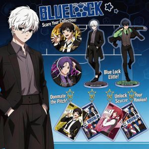 Bandai | Blue Lock Anime Acrylic Keychain Stand PET Double Flash Badge Set Three Piece Suit Series Blue Lock Merchandise Blue Lock
