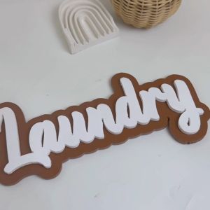 AFTEREAT HIASAN DINDING KAYU LAUNDRY PAPAN RUANG LAUNDRY TULISAN TIMBUL PAJANGAN DINDING SIGN UKIR