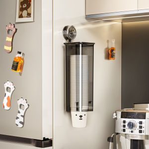 Giá Đỡ Cốc Dùng Một Lần Gắn Tường Tự Động Cao Cấp Giá Đỡ Cốc Bằng Nhựa Kiểu Dáng Sáng Tạo Gắn Bằng Mút Dùng Trong Gia Đình