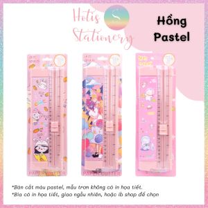 HOTIS 10 MÀU - Bàn cắt giấy mini A4 có thước gấp 27x8.5cm - Nhiều màu