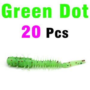 Topranc 20Pcs Larva Soft Lures 4.5cm 0.5g Artificial Lures Fishing Worm Silicone Bass Pike Minnow Swimbait Jigging Plastic Baits