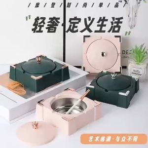 Asbak Ashtray With Lid Asbak Rokok Minimalis Rokok Tahan Angin Dengan Asbak Tempat Penyimpanan Abu