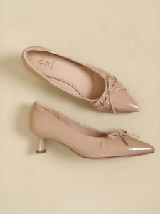 Josiny | Low Heel Summer Fashion Versatile Bow Design Shallow Slip-ons