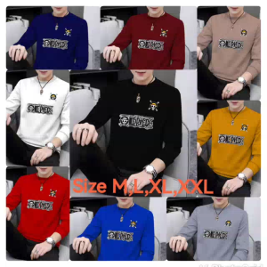 Bisa COD Sweater Keren Crewneck Elegan Kaos Pria Trendy Sweatshirt Kasual Sweter Cowok Baju New One Piece