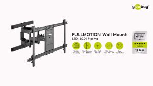 Goobay TV WALL MOUNT BASIC FULL MOTION SERIES - SIZE (M L XL) Fully Movable Swivel/Tilt 60 kg (32" inch - 100" inch)