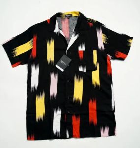 Kemeja Rayon Pria Vintage Hawai Pria Wanita Coupel Lengan pendek kasual