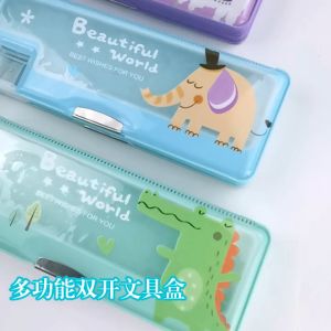 Semi-Transparent Pencil Case Astronaut Unicorn Mermaid Multifunction Pencil Case Stationery Box Kids Gift Kota Pensil