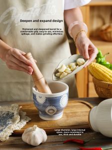 SHELI | Ceramic Kitchen Garlic Crusher Mortar