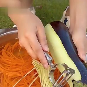 Dao bào rau củ Nạo Rau Củ Inox 2 Trong 1 - Dao Bào Sợi - Dụng Cụ Dao Gọt Vỏ Bào Sợi Củ Quả 2 Đầu Khắc Tạo Kiểu Quả Dụng Cụ Bào Thái Cắt Củ Quả Đa Năng Sắc Bén Dieulinhshop