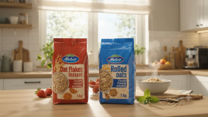 Melvit Whole Grain Oat Flakes & Rolled Oats High Fiber Cholesterol-Free Breakfast Cereal