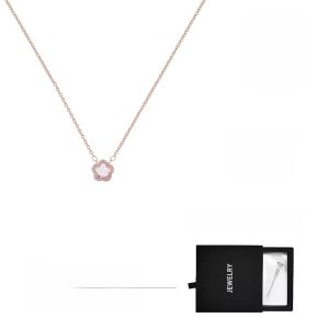 999 Pure Silver Crystal Sakura Necklace Womens Luxury Dainty Clavicle Chain New 2025 Trendy Birthday Gift Fashion Jewelry