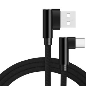 สายชาร์จ USB A-C 5A แบบงอ 90 องศา ชาร์จเร็ว สำหรับโทรศัพท์มือถือ สายดาต้า Type C สำหรับ Samsung Xiaomi Huawei รองรับการชาร์จเร็ว 40W