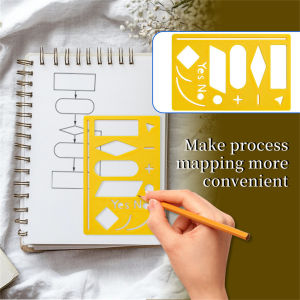 Flow Chart Template Stencil Ruler for Scrapbooking DIY Journal Drawing Planner Tool Plastic Accurate Layout Creative