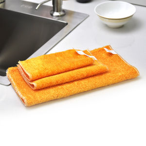 Thickened Double Layer Bamboo Fiber Dishcloth Oil Resistant Non-Stick Kitchen Cleaning Cloth Water Absorbent Dish Towel