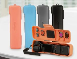 กล่องเหล็กของขวัญป้องกันเคสแบบพับปิดได้20250409พร้อมกับสายปรับได้สามารถจัดเก็บตัวกรองสำหรับอุปกรณ์เสริม DJI Osmo Pocket 3