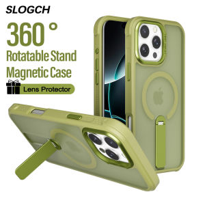 360 ° Adjustable Bar Stand Magnetic Phone Case For iPhone 17 Air 16e 15 14 13 12 Pro Max Plus For MagSafe Translucent Matte Phone Cover For iPhone 17 Pro Max Military Shockproof Casing With Holder