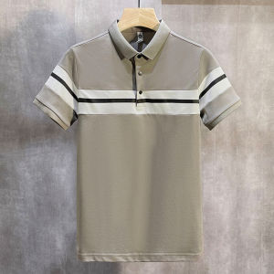 Casual Short Sleeve Polo Shirt Mens Summer New Fashion Button Decorated Loose Fit Cotton Polyester Blend T-Shirt for Teens