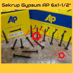 (1 Box) Sekrup Gypsum 6x1-1/2 / Skrup Gypsum 4CM