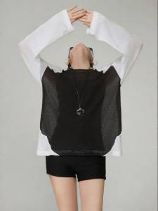 XIAODADEHUA | Black White Long Sleeve Leisure Loose T-Shirt