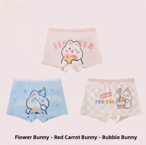 Miiow | Antibacterial Pure Cotton Girls Underwear A-Class Eucalyptus Girls Briefs Comfortable Flat Angle Pants For Little Girls