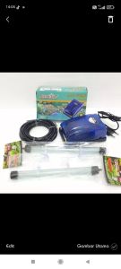 Paket fullset aerator 2 lubang merk amara dan random aquarium. pipa gelembung 20cm