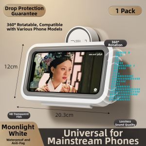 youqin | Waterproof Bathroom Phone Holder Suction Cup Wall Mount Shelf